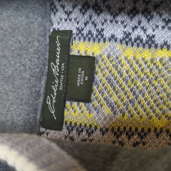 Eddie Bauer Gray Nordic Fair Isle Long Sleeve Full Zip Cardigan M - Picture 5 of 15